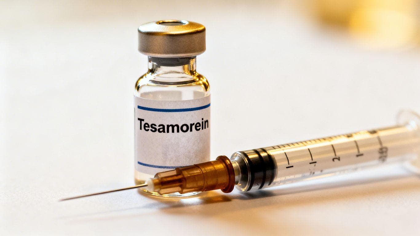 Tesamorelin vial and syringe