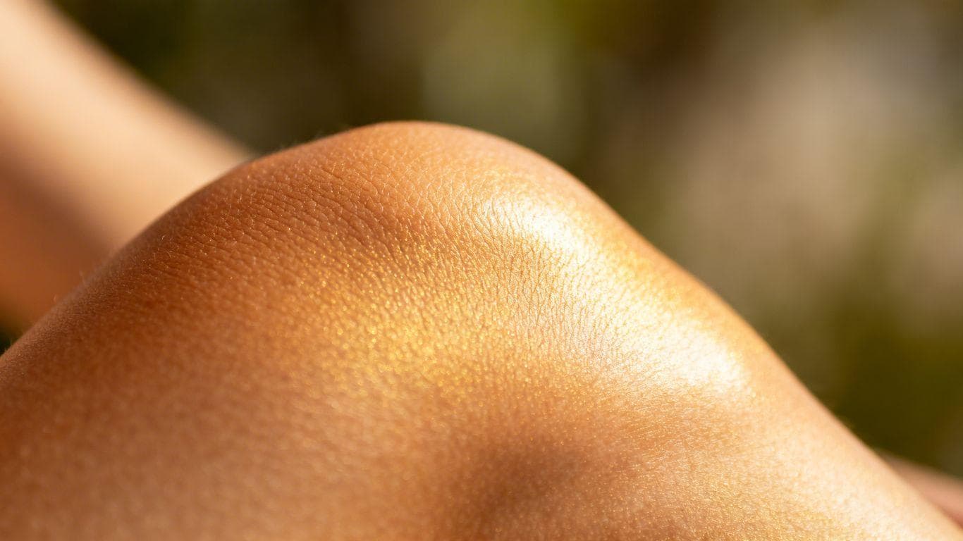 Tanned skin texture close-up