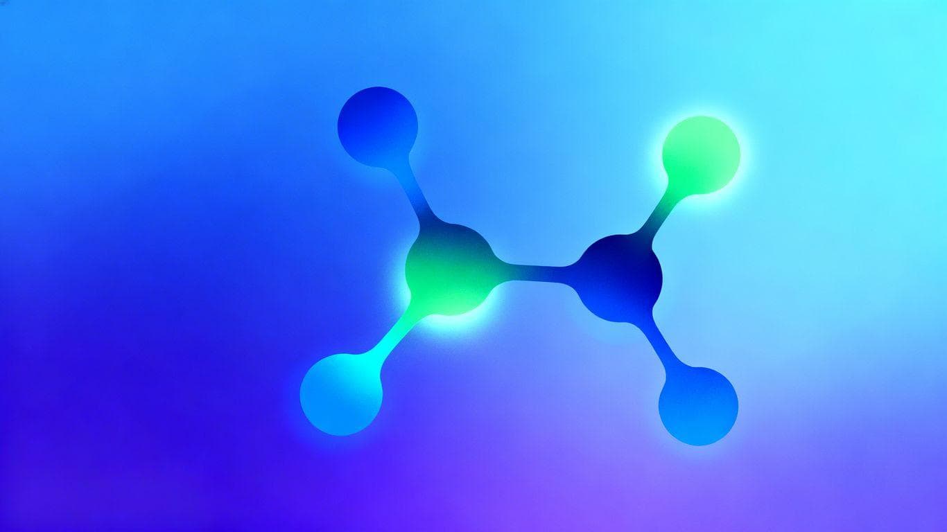 Abstract molecule representing weight-loss drug Retatrutide.