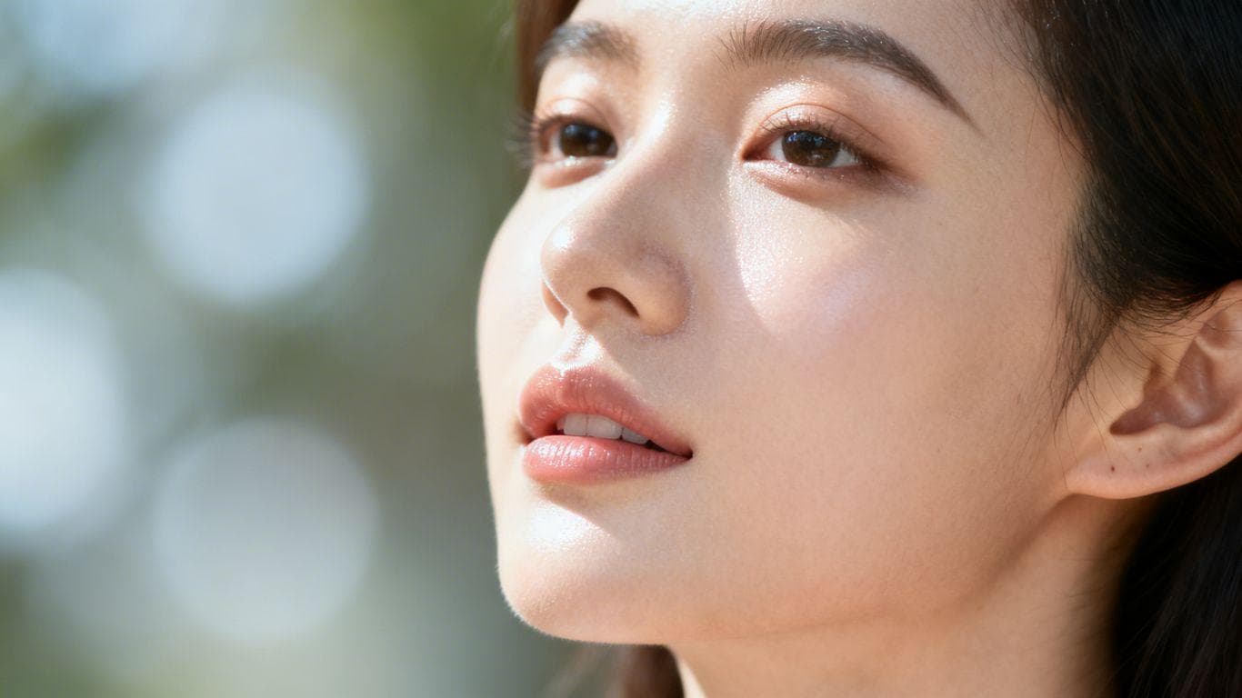 Radiant youthful skin with GHK-Cu peptide benefits.