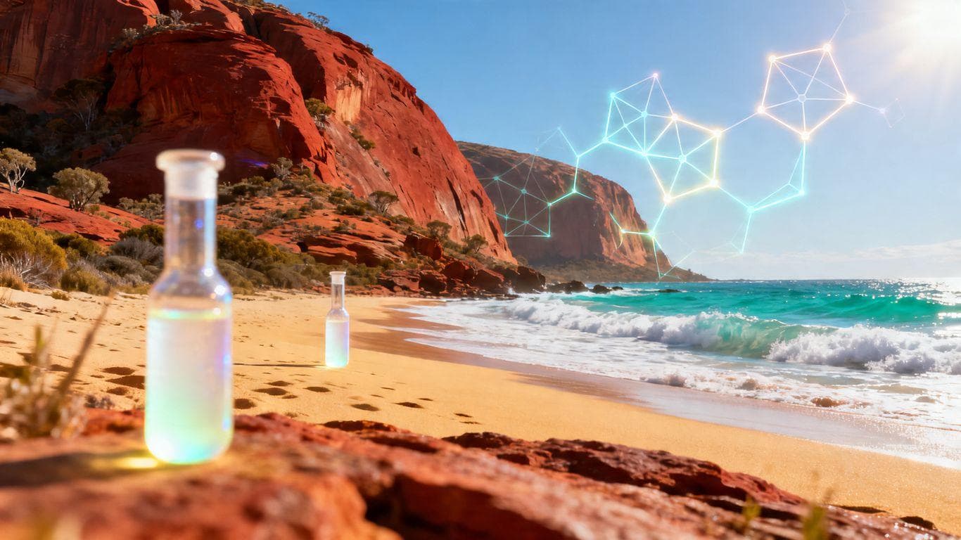 Australian landscape with subtle scientific elements.