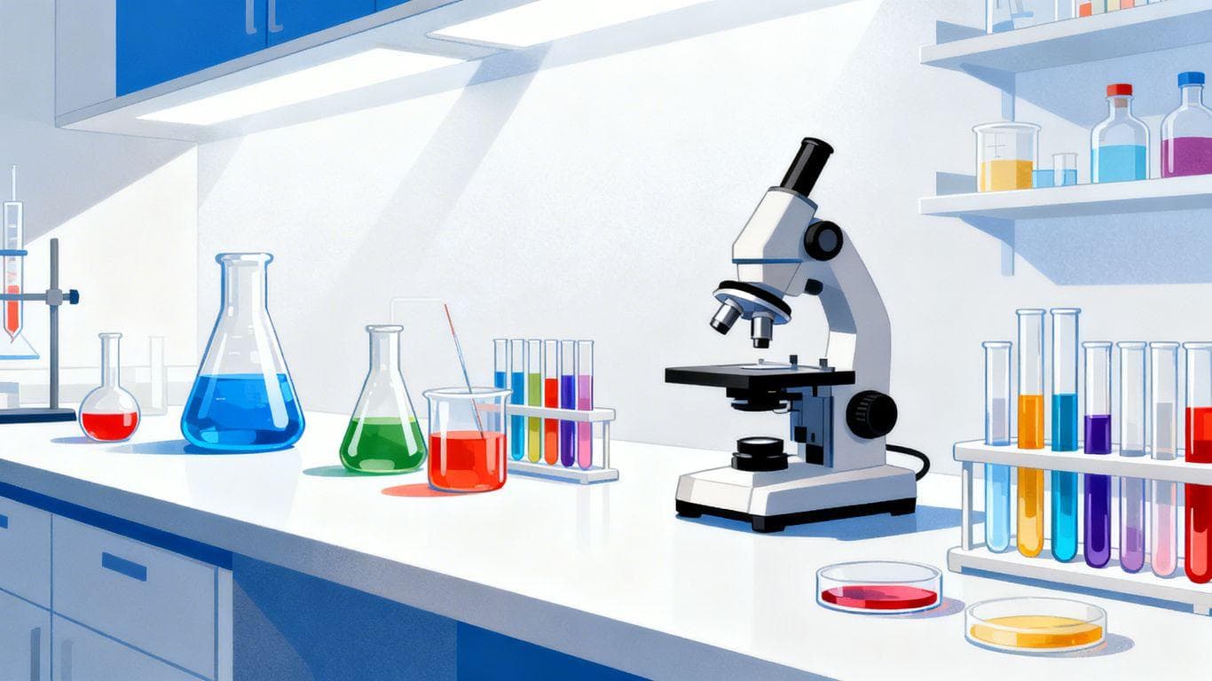 Laboratory equipment for science experiments.