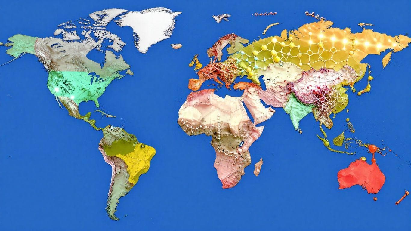 Global peptide research and supply network visualization.